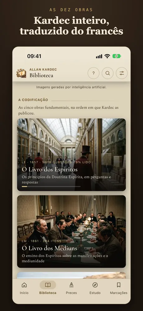 Kardec inteiro, traduzido do francês: a biblioteca do Rivail com as obras ilustradas.