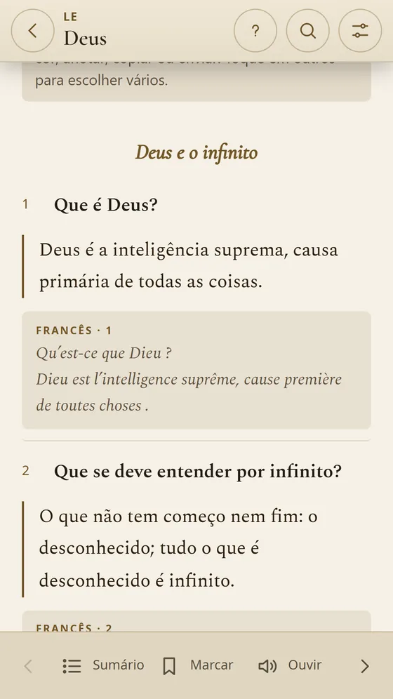 Pergunta de O Livro dos Espíritos com o original em francês logo abaixo.