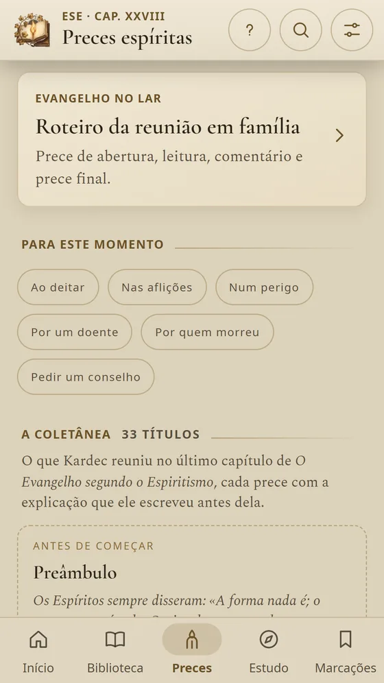 Preces espíritas organizadas por momento: ao deitar, nas aflições, por um doente.